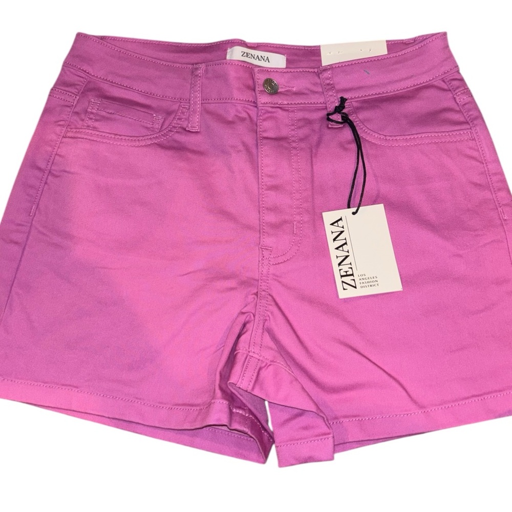 NWT - Zenana Outfitters Pink High-Rise Women’s Shorts - Large